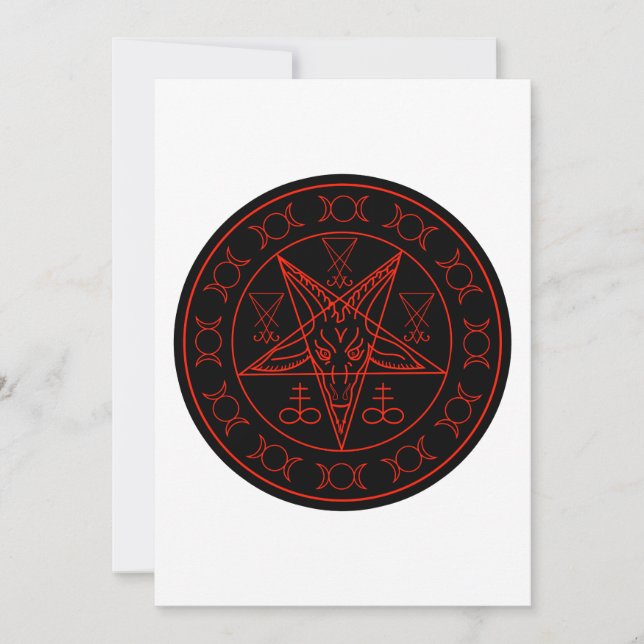Sigil of Baphomet triple moon and sigil of lucifer Invitation (Front)