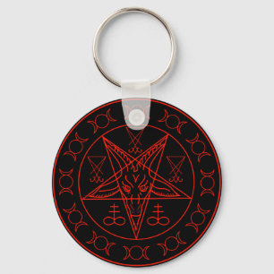 Sigil of Baphomet triple moon and sigil of lucifer Keychain