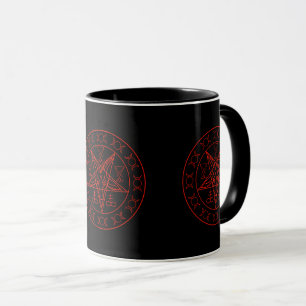 Sigil of Baphomet triple moon and sigil of lucifer Mug