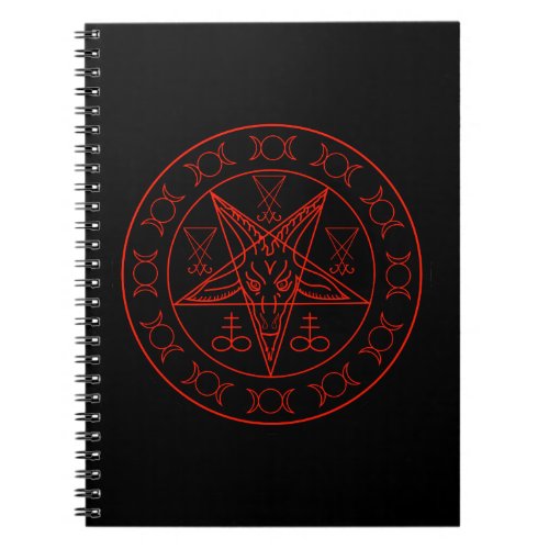 Sigil of Baphomet triple moon and sigil of lucifer Notebook