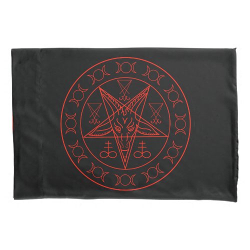 Sigil of Baphomet triple moon and sigil of lucifer Pillow Case