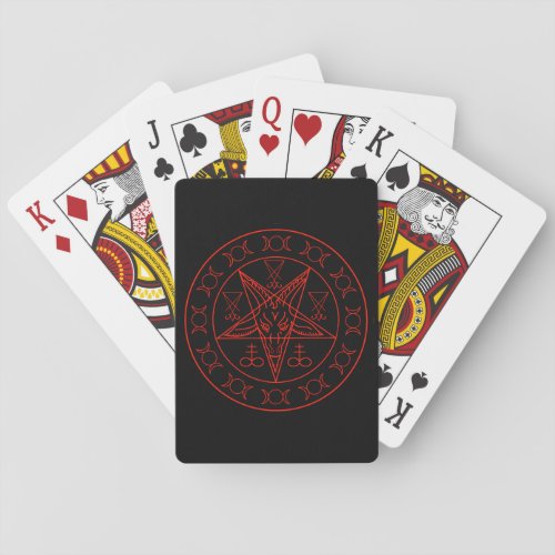 Sigil of Baphomet triple moon and sigil of lucifer Playing Cards