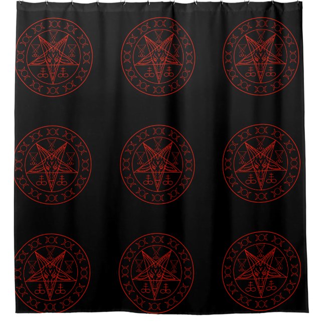 Sigil of Baphomet triple moon and sigil of lucifer Shower Curtain (Front)