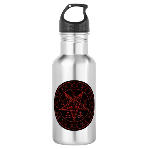 Sigil of Baphomet triple moon and sigil of lucifer Stainless Steel Water Bottle