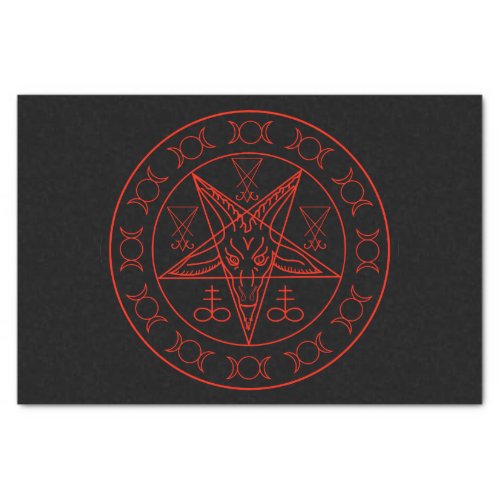Sigil of Baphomet triple moon and sigil of lucifer Tissue Paper