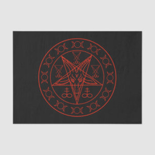 Sigil of Baphomet triple moon and sigil of lucifer Tissue Paper