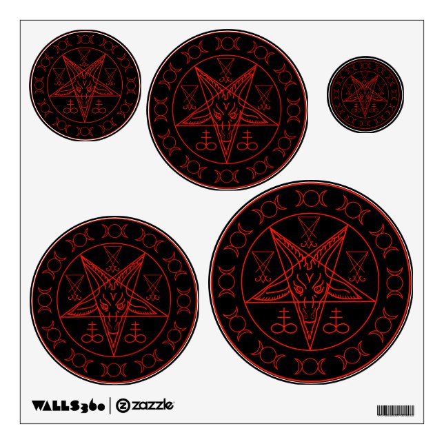 Sigil of Baphomet triple moon and sigil of lucifer Wall Decal (Front)