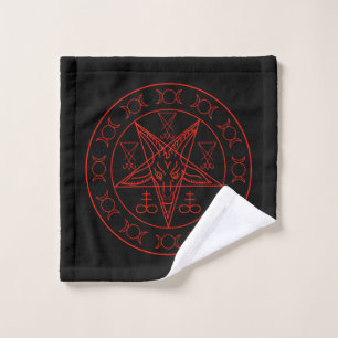 Sigil of Baphomet triple moon and sigil of lucifer Wash Cloth