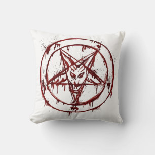 Sigil of Baphomet with Goat Head Throw Pillow