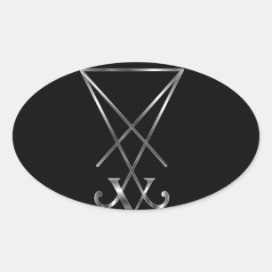 Sigil of Lucifer- A symbol of satanism Oval Sticker
