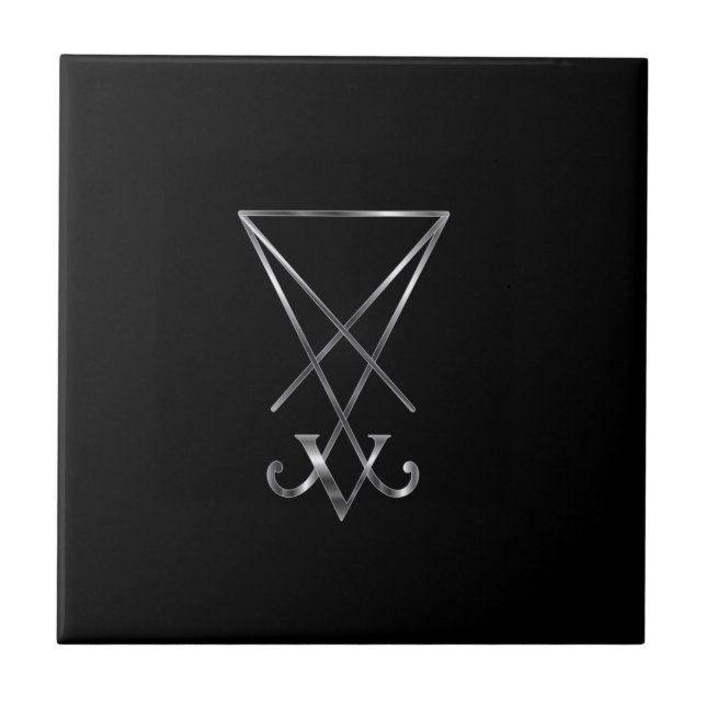Sigil of Lucifer- A symbol of satanism Tile (Front)