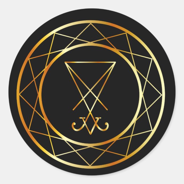 Sigil of Lucifer Classic Round Sticker (Front)