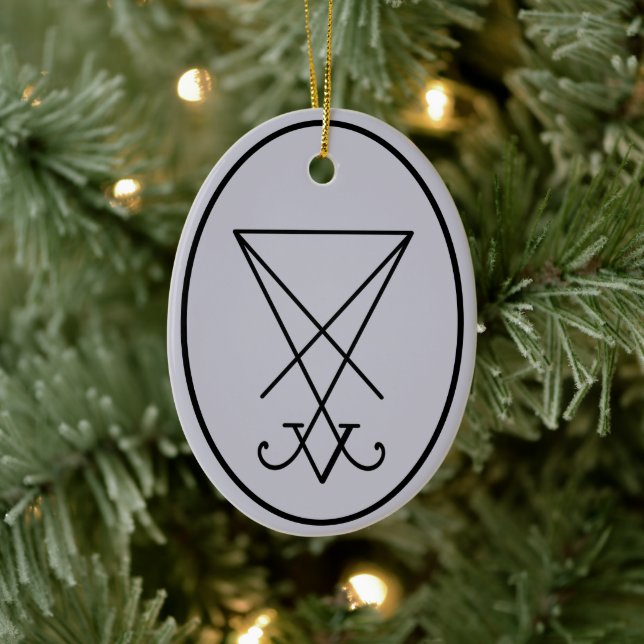 Sigil of Lucifer Occult Ceramic Ornament (Tree)