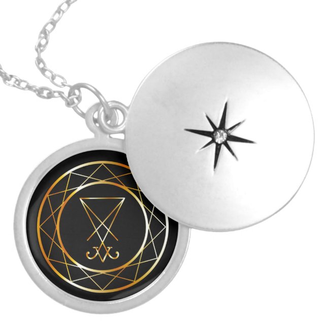 Sigil of Lucifer Silver Plated Necklace (Front)