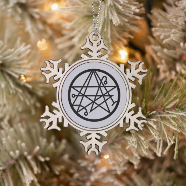 Sigil of the Gate Snowflake Pewter Christmas Ornament (Tree)