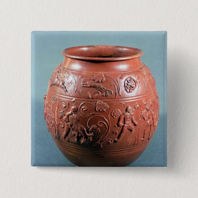Sigillated pot, from Lezoux, Puy-de-Dome Pinback Button (Front)