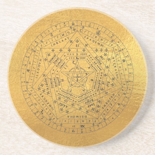 Sigillum Dei Seal of God Angelic John Dee Diagram Coaster