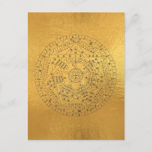 Sigillum Dei Seal of God Angelic John Dee Diagram Postcard