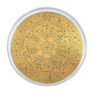 Sigillum Dei Seal of God Angelic John Dee Diagram Silver Finish Lapel Pin