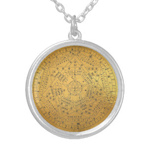 Sigillum Dei Seal of God Angelic John Dee Diagram Silver Plated Necklace
