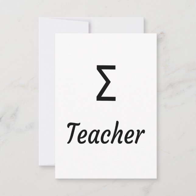 Sigma (Σ) Teacher - Greek teacher Thank You Card (Front)