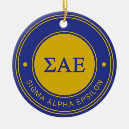 Sigma Alpha Epsilon  Badge Ceramic Ornament