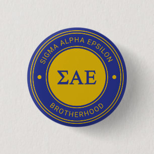 Sigma Alpha Epsilon   Badge Pinback Button