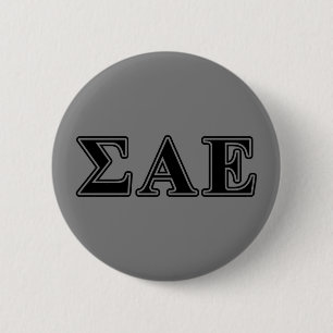 Sigma Alpha Epsilon Black Letters Button