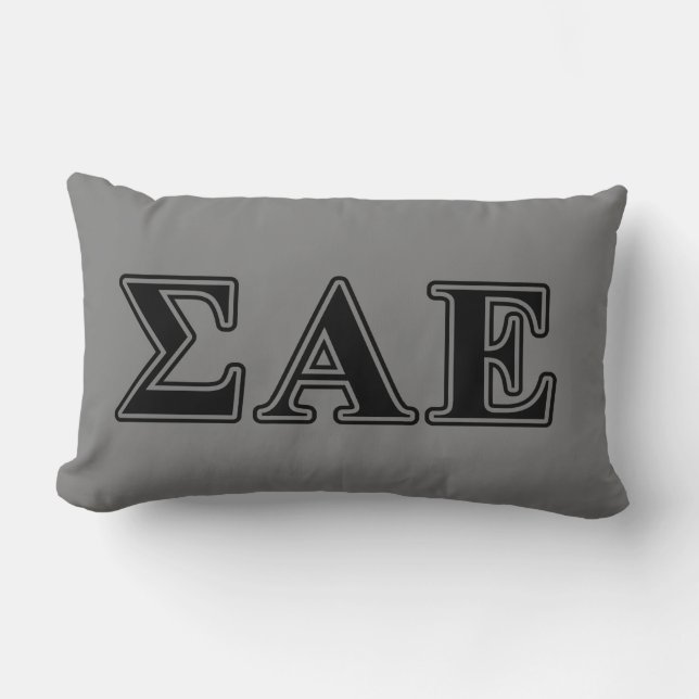 Sigma Alpha Epsilon Black Letters Lumbar Pillow (Front)
