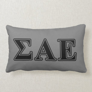Sigma Alpha Epsilon Black Letters Lumbar Pillow