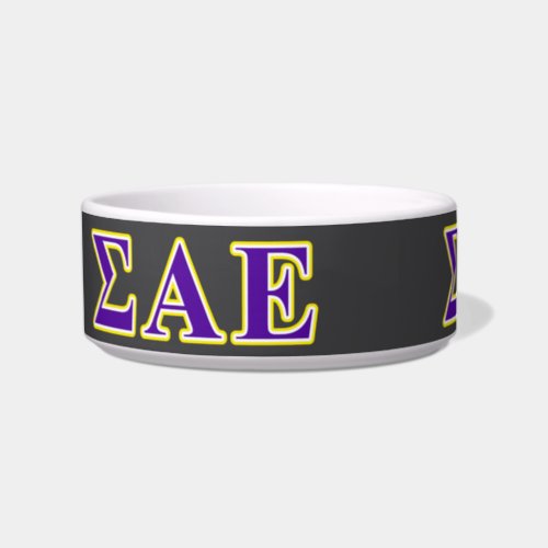 Sigma Alpha Epsilon Purple and Yellow Letters Bowl