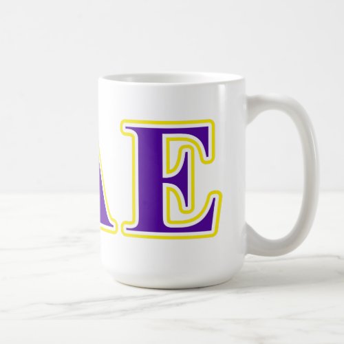 Sigma Alpha Epsilon Purple and Yellow Letters Coffee Mug