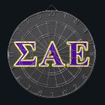 Sigma Alpha Epsilon Purple and Yellow Letters Dart Board<br><div class="desc">Check out these official Sigma Alpha Epsilon designs! Personalize your own Greek merchandise on Zazzle.com! Click the Customize button to insert your own name, class year, or club to make a unique product. Try adding text using various fonts & view a preview of your design! Zazzle's easy to customize products...</div>