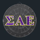 Sigma Alpha Epsilon Purple and Yellow Letters Dart Board<br><div class="desc">Check out these official Sigma Alpha Epsilon designs! Personalize your own Greek merchandise on Zazzle.com! Click the Customize button to insert your own name, class year, or club to make a unique product. Try adding text using various fonts & view a preview of your design! Zazzle's easy to customize products...</div>