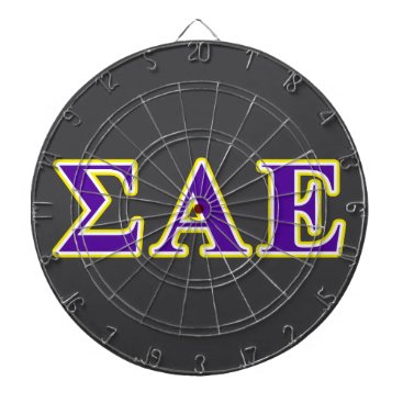 Sigma Alpha Epsilon Purple and Yellow Letters Dart Board