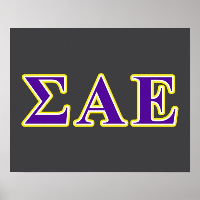 Sigma Alpha Epsilon Purple and Yellow Letters Poster (Front)