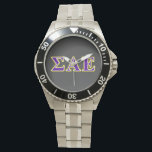 Sigma Alpha Epsilon Purple and Yellow Letters Watch<br><div class="desc">Check out these official Sigma Alpha Epsilon designs! Personalize your own Greek merchandise on Zazzle.com! Click the Customize button to insert your own name, class year, or club to make a unique product. Try adding text using various fonts & view a preview of your design! Zazzle's easy to customize products...</div>