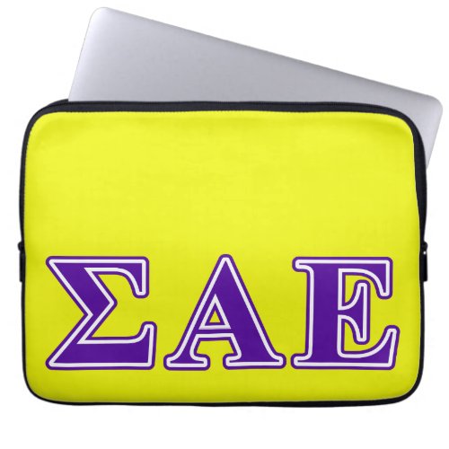 Sigma Alpha Epsilon Purple Letters Laptop Sleeve