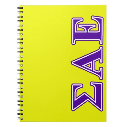 Sigma Alpha Epsilon Purple Letters Notebook