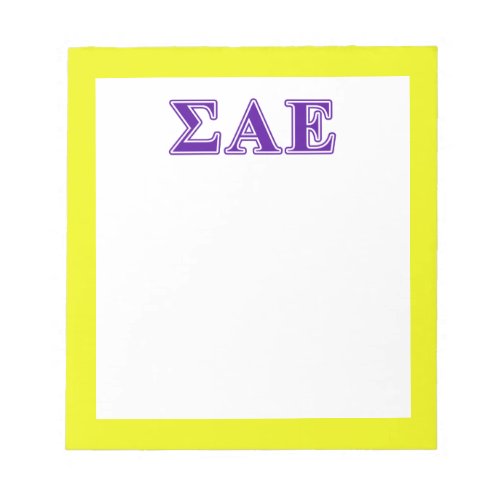 Sigma Alpha Epsilon Purple Letters Notepad