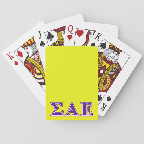 Sigma Alpha Epsilon Purple Letters Poker Cards