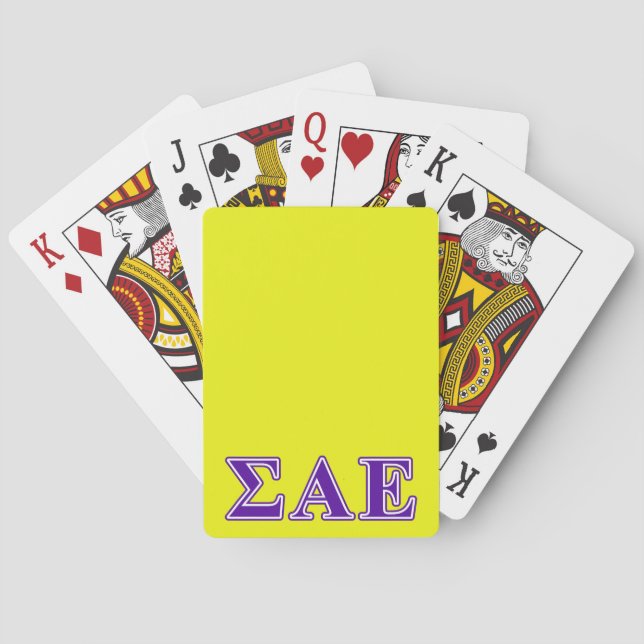 Sigma Alpha Epsilon Purple Letters Poker Cards (Back)