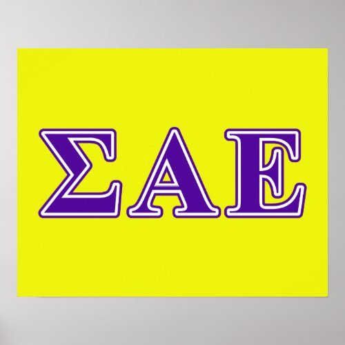 Sigma Alpha Epsilon Purple Letters Poster