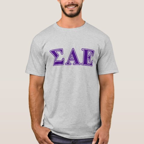 Sigma Alpha Epsilon Purple Letters T_Shirt