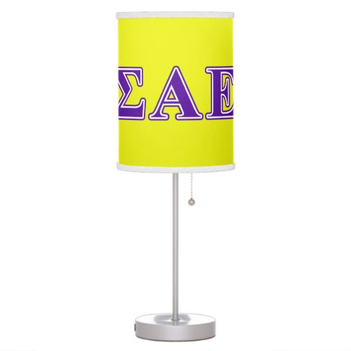 Sigma Alpha Epsilon Purple Letters Table Lamp