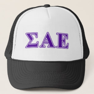 Sigma Alpha Epsilon Purple Letters Trucker Hat
