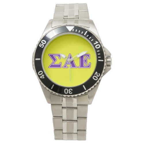 Sigma Alpha Epsilon Purple Letters Watch
