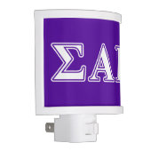 Sigma Alpha Epsilon White and Purple Letters Night Light (Right)