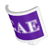 Sigma Alpha Epsilon White and Purple Letters Night Light (Angled)