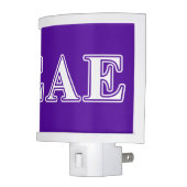 Sigma Alpha Epsilon White and Purple Letters Night Light (Left)